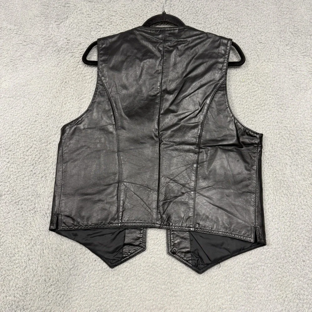 Vintage Wilsons‎ Suede & Leather Vest Mens 42 Black Genuine Leather Lined Biker